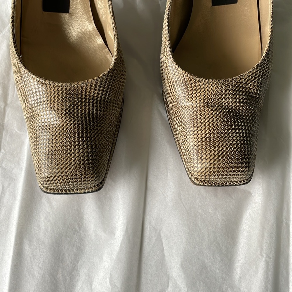 Stuart Weizman Square Toed Square Heeled Vintage … - image 3